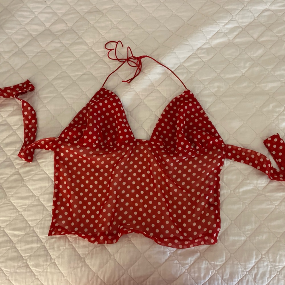 Edikted Pink Polka Dot Top